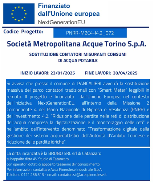 Sostituzione contatori misuranti consumi acqua di potabile