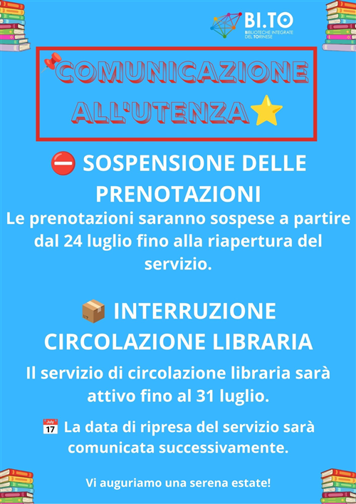 Interruzione circolazione libraria